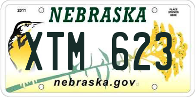 NE license plate XTM623