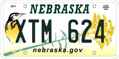 NE license plate XTM624