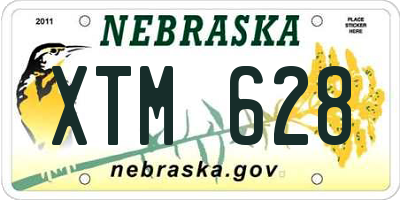 NE license plate XTM628