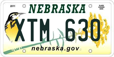 NE license plate XTM630