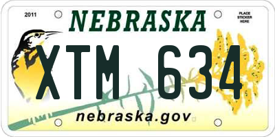 NE license plate XTM634