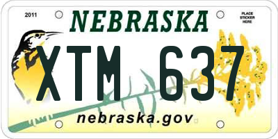 NE license plate XTM637