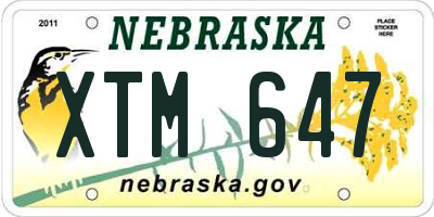 NE license plate XTM647