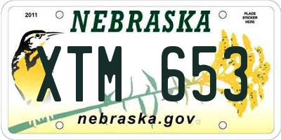 NE license plate XTM653