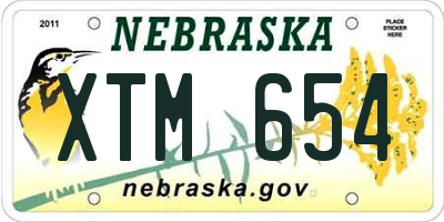NE license plate XTM654