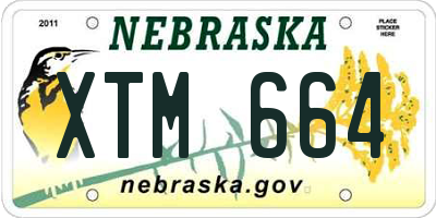 NE license plate XTM664