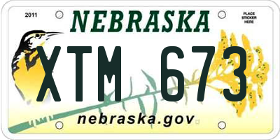 NE license plate XTM673