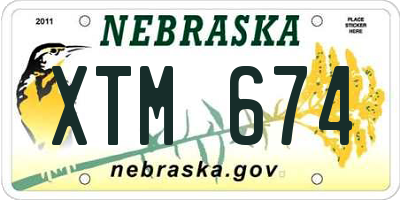 NE license plate XTM674