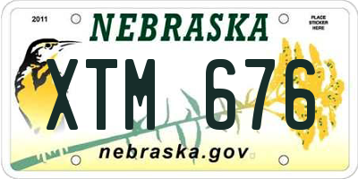 NE license plate XTM676