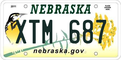 NE license plate XTM687