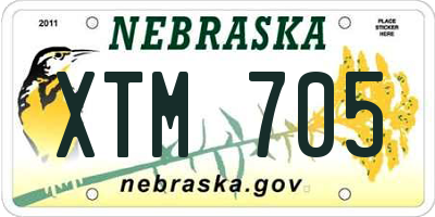 NE license plate XTM705