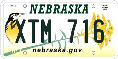 NE license plate XTM716