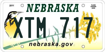 NE license plate XTM717