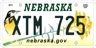 NE license plate XTM725