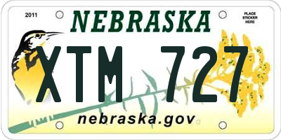 NE license plate XTM727