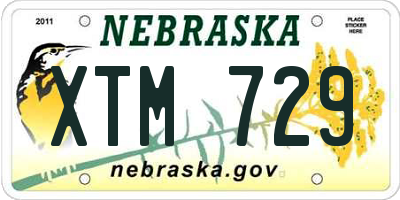 NE license plate XTM729