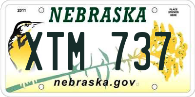 NE license plate XTM737