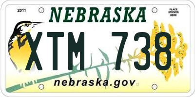 NE license plate XTM738