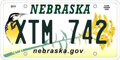 NE license plate XTM742