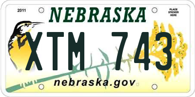 NE license plate XTM743
