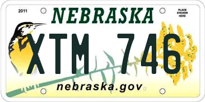 NE license plate XTM746