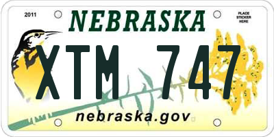 NE license plate XTM747