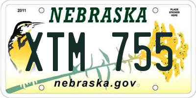 NE license plate XTM755