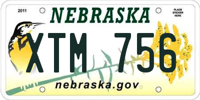 NE license plate XTM756