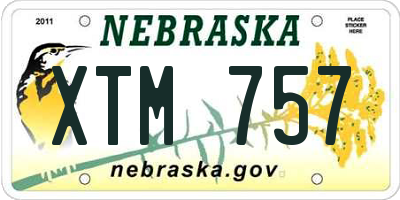 NE license plate XTM757