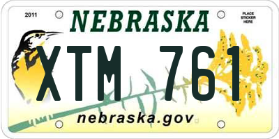 NE license plate XTM761