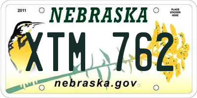 NE license plate XTM762