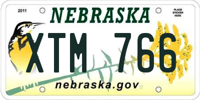 NE license plate XTM766