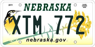 NE license plate XTM772