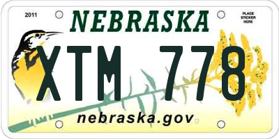 NE license plate XTM778