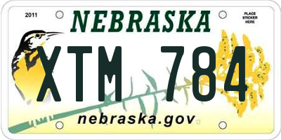 NE license plate XTM784