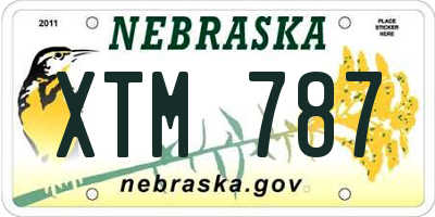 NE license plate XTM787