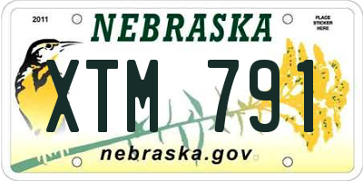 NE license plate XTM791