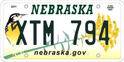 NE license plate XTM794