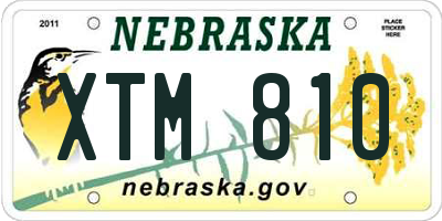 NE license plate XTM810