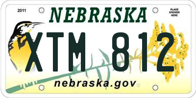NE license plate XTM812