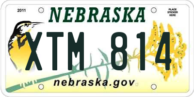 NE license plate XTM814