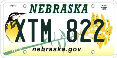 NE license plate XTM822