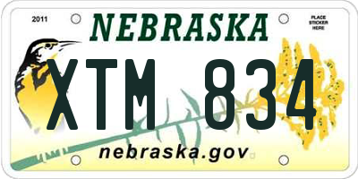 NE license plate XTM834