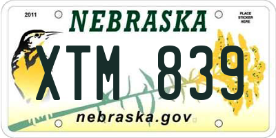 NE license plate XTM839