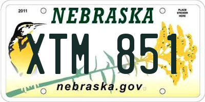 NE license plate XTM851