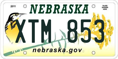 NE license plate XTM853