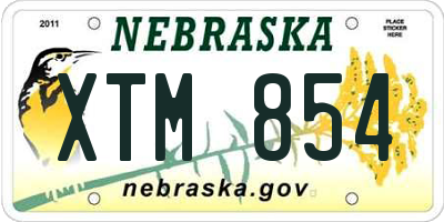 NE license plate XTM854