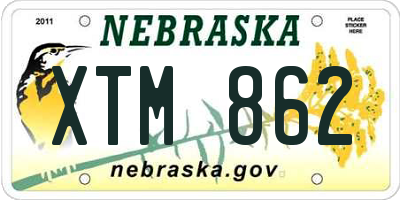 NE license plate XTM862