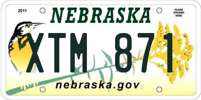 NE license plate XTM871