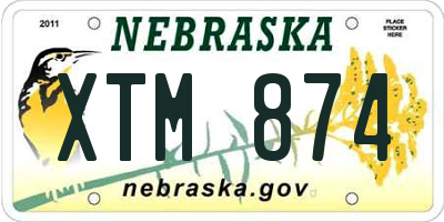 NE license plate XTM874